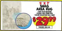 Ollie's 5' X 7' SHAG AREA RUG offer