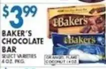 Associated Baker's chocolate bar offer