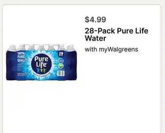 Walgreens 28-Pack Pure Life Water offer