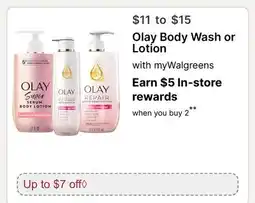 Walgreens Olay Body Wash or Lotion offer