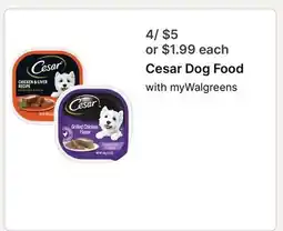 Walgreens Cesar Dog Food offer