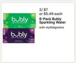 Walgreens 8-Pack Bubly Sparkling Water offer