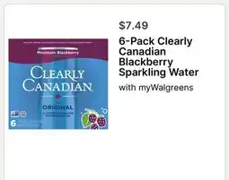 Walgreens 6-Pack Clearly Canadian Blackberry Sparkling Water offer