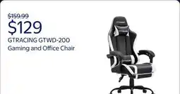 Walmart GTRACING Ergonomic GTWD-200 Gaming and Office Chair with Adjustable Pillows and Footrest, White offer