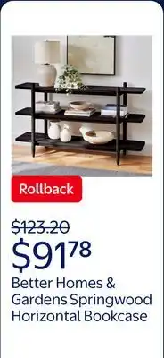 Walmart Better Homes & Gardens Springwood Horizontal Bookcase, Charcoal offer