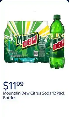 Walmart Mountain Dew Citrus Soda Pop, 16.9 fl oz, 12 Pack Bottles offer