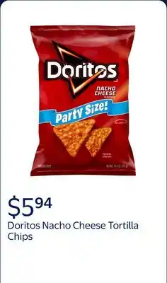 Walmart Doritos Nacho Cheese Tortilla Snack Chips offer