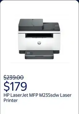 Walmart HP LaserJet MFP M235sdw Laser Printer, Black And White Mobile Print, Copy, Scan offer