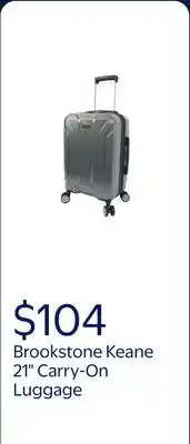 Walmart Brookstone Keane 21 Hardside Carry On Expandable Spinner Luggage for Travel, Charcoal offer