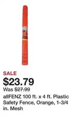 Tractor Supply Company allFENZ 100 ft. x 4 ft. Plastic Safety Fence, Orange, 1-3/4 in. Mesh offer