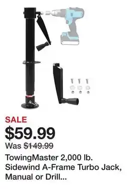 Tractor Supply Company TowingMaster 2,000 lb. Sidewind A-Frame Turbo Jack, Manual or Drill Power, 210479799 offer