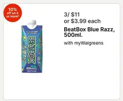 Walgreens BeatBox Blue Razz, 500ml offer