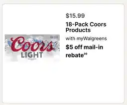 Walgreens 18-Pack Coors Products offer