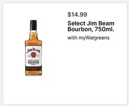 Walgreens Select Jim Beam Bourbon, 750ml offer