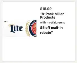 Walgreens 18-Pack Miller Products offer