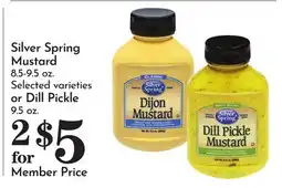 Pavilions Silver Spring Mustard 8.5-9.5 oz. Selected varieties or Dill Pickle 9.5 oz offer