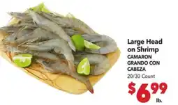 Vallarta Supermarkets Large Head on Shrimp / CAMARON GRANDO CON CABEZA offer