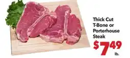 Vallarta Supermarkets Thick Cut T-Bone or Porterhouse Steak offer