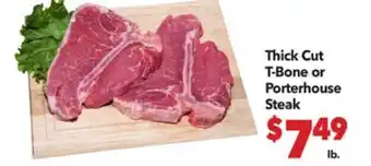Vallarta Supermarkets Thick Cut T-Bone or Porterhouse Steak offer
