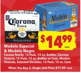 Vallarta Supermarkets Modelo Especial & Modelo Negra offer