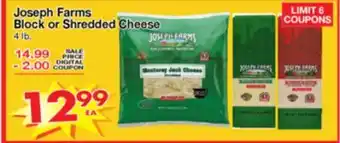 Superior Grocers Joseph Farms Block or Shredded Cheese offer