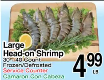 Superior Grocers Large Head-on Shrimp offer