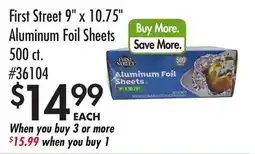 Smart & Final First Street 9 x 10.75 Aluminum Foil Sheets offer
