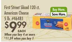 Smart & Final First Street Sliced 120 ct. American Cheese offer