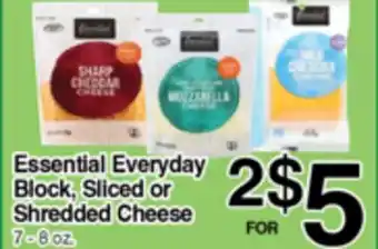 Superior Grocers Essential Everyday Block, Sliced or Shredded Cheese offer