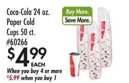 Smart & Final Coca-Cola 24 oz. Paper Cold Cups 50 ct offer