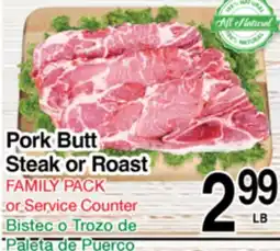 Superior Grocers Pork Butt Steak or Roast offer