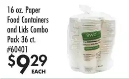 Smart & Final 16 oz. Paper Food Containers and Lids Combo Pack 36 ct offer