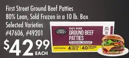 Smart & Final First Street Ground Beef Patties 80% Lean, Sold Frozen in a 10 lb. Box offer