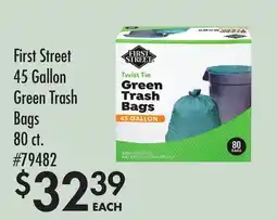 Smart & Final First Street 45 Gallon Green Trash Bags offer