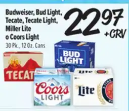 El Super Fresh Budweiser, Bud Light, Tecate, Tecate Light, Miller Lite o Coors Light offer