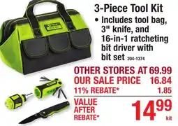 Menards 3-Piece Tool Kit offer