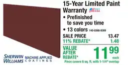 Menards 15-Year Limited Paint Warranty offer