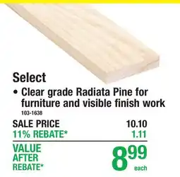 Menards PINE BOARDS Select offer