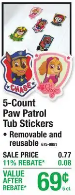Menards 5-Count Paw Patrol Tub Stickers offer