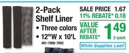 Menards 2-Pack Shelf Liner offer