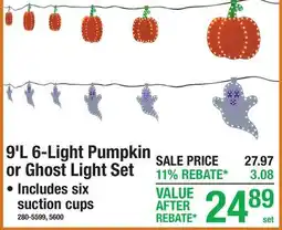 Menards 9'L 6-Light Pumpkin or Ghost Light Set offer