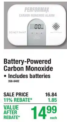 Menards Battery-Powered Carbon Monoxide offer