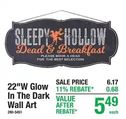 Menards 22W Glow In The Dark Wall Art offer