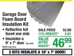 Menards Garage Door Foam Board Insulation Kit offer