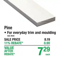 Menards Pine offer