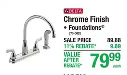 Menards DELTA Chrome Finish offer
