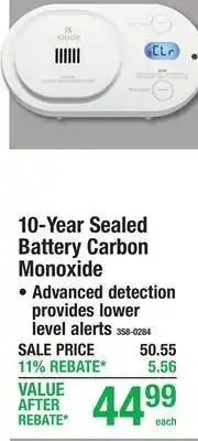 Menards 10-Year Sealed Battery Carbon Monoxide offer
