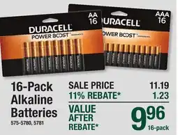 Menards 16-Pack Alkaline Batteries offer