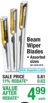 Menards Trico Beam Wiper Blades offer