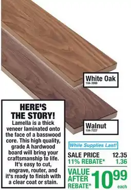 Menards White Oak, 104-3999, Walnut, 104-7227 offer